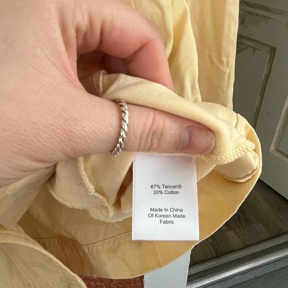 Women’s Norm Thompson Light Yellow Button Closure Jacket- Large Cotton Tencel - Picture 5 of 6